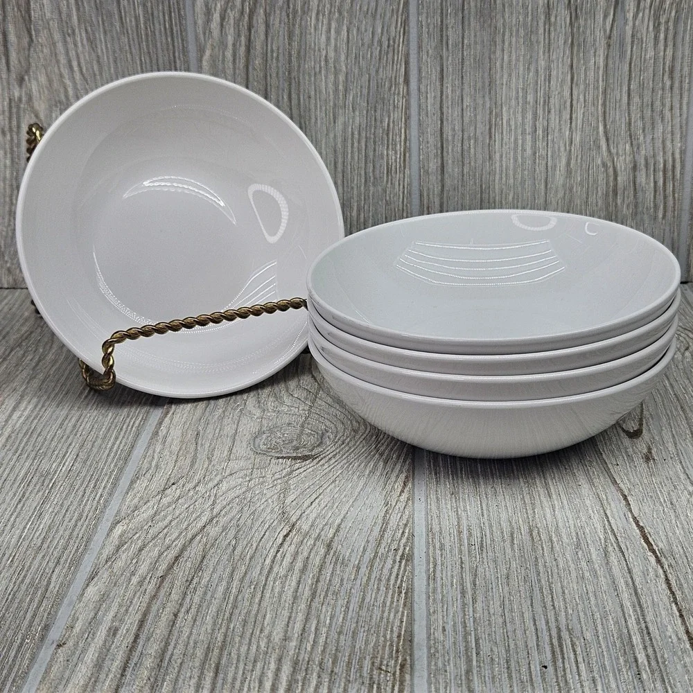 5 Centura by Corning Corelle White Coupe Discontinued Fruit Dessert Sauce Bowls